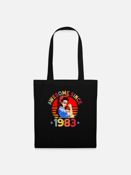 Awesome since 1983 Frauen 39. Geburtstag Geschenk - Stoffbeutel - Schwarz