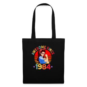 Awesome since 1984 Frauen 38. Geburtstag Geschenk - Stoffbeutel - Schwarz - Vorne