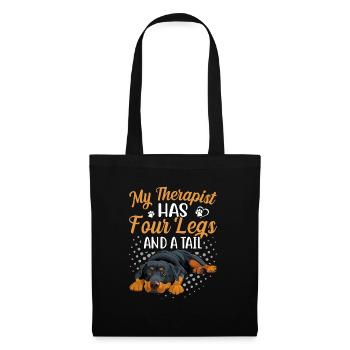 Le thérapeute Rottweiler a quatre jambes drôles - Sac en tissu - noir - Devant