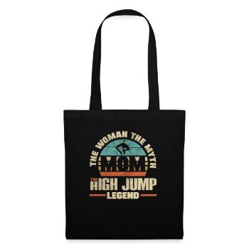 High Jump Jumping Jumper Track and Field Mother - Stoffbeutel - Schwarz - Vorne