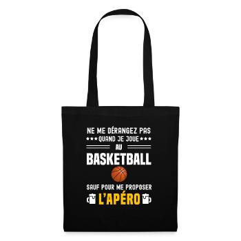 basketball ne dérangez pas sauf apéro - Sac en tissu - noir - Devant