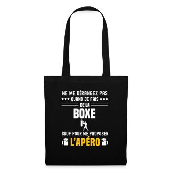boxe ne dérangez pas sauf apéro - Sac en tissu - noir - Devant