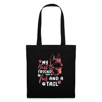 Le meilleur ami du berger allemand a de la fourrure et - Sac en tissu - noir - Devant
