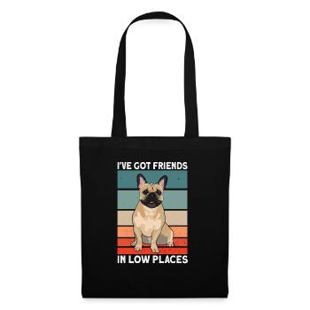 Français Bouledogue - Sac en tissu - noir - Devant