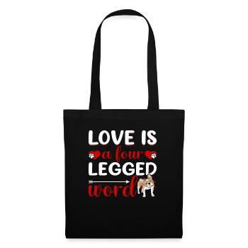 French Bulldog Love Four-Legged Word - Tote Bag - black - Front