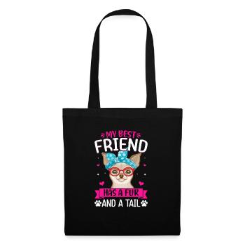 Chihuahua best friend has fur and tail - Tote Bag - black - Front