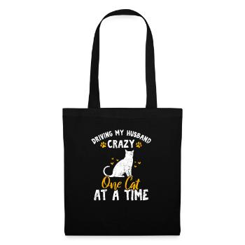 Driving My Husband Crazy One Cat At A Time Cat Mom - Tote Bag - black - Front