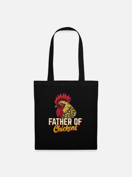 Father Of Chickens Chicken Dad Funny Chicken Farme - Stoffbeutel - Schwarz