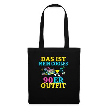 Das ist mein cooles 90er Outfit 90ziger Kostüme 90 - Stoffbeutel - Schwarz - Vorne