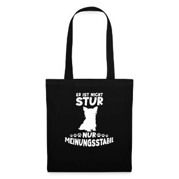 Lustig Hundehalter Motiv Yorkshire Terrier Yorkie - Stoffbeutel - Schwarz - Vorne