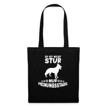 Witzig Hunde Spruch Motiv Deutscher Schäferhund - Stoffbeutel - Schwarz - Vorne