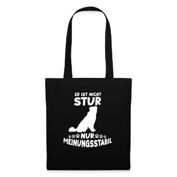 Lustiges Hundehalter Motiv Australian Shepherd - Stoffbeutel - Schwarz - Vorne