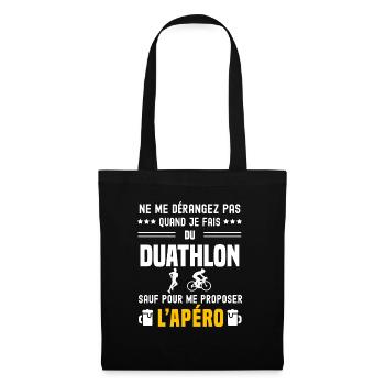 duathlon ne dérangez pas sauf apéro - Sac en tissu - noir - Devant