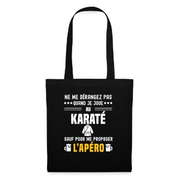 karaté karategi ne dérangez pas sauf apéro - Sac en tissu - noir - Devant