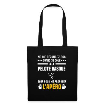 pelote basque ne dérangez pas sauf apéro - Sac en tissu - noir - Devant