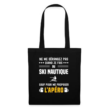 ski nautique ne dérangez pas sauf apéro - Sac en tissu - noir - Devant