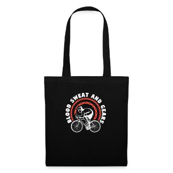 Blood, sweat and gears Mountain biking MTB rider - Tote Bag - black - Front