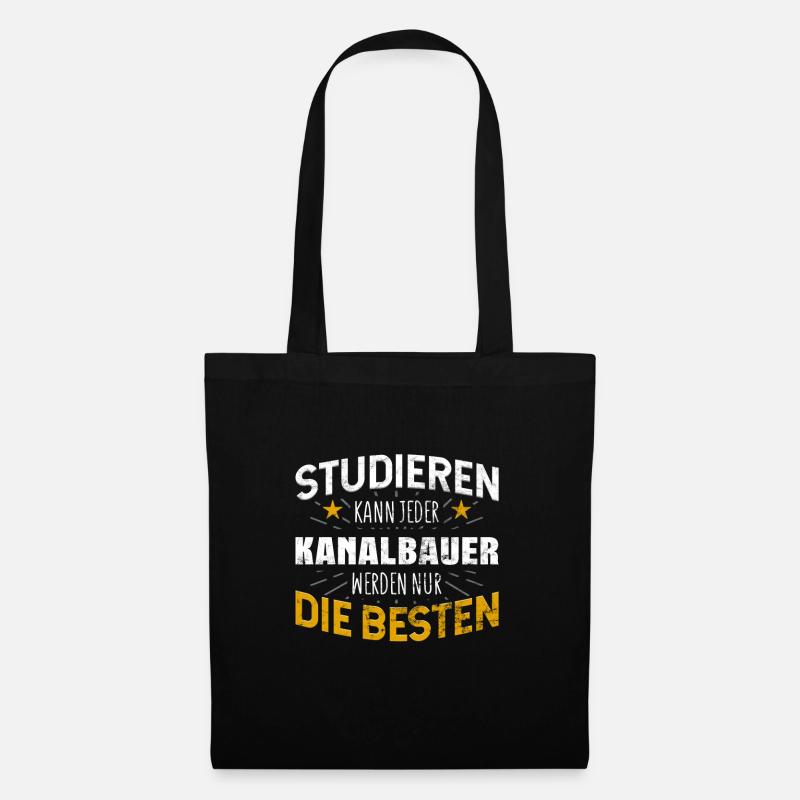 Kanalbauer - Stoffbeutel - Schwarz