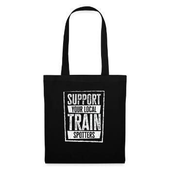 Train Trainspotter Locomotive Hobby Trainspotting - Tote Bag - black - Front