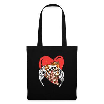 Amour infini et romance Gothic Bones Squelette - Sac en tissu - noir - Devant