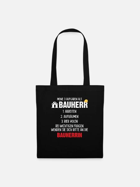 Meine Aufgaben als Bauherr - Stoffbeutel - Schwarz