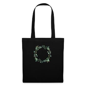 Eucalyptus Flower Wreath I Team Bridal Wedding Boho - Tote Bag - black - Front