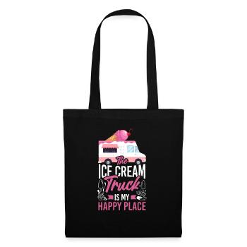 Cornet de crème glacée Le camion de crème glacée - Sac en tissu - noir - Devant