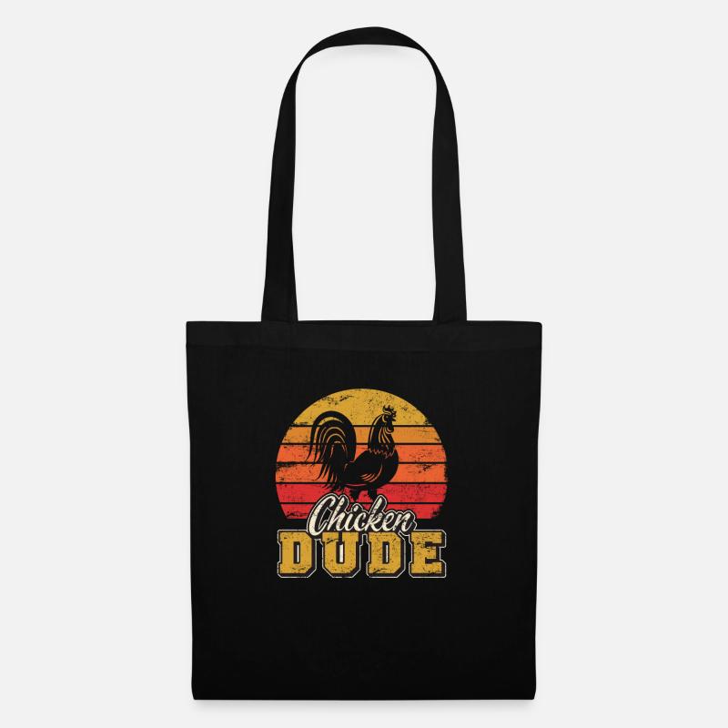 Chicken Dude Funny Chicken Dad Chicken Lover Farme - Stoffbeutel - Schwarz
