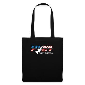 Un pilote de chasse à réaction pensez vite Agissez plus vite Aviation - Sac en tissu - noir - Devant