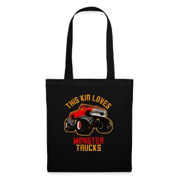 Dieses Kind liebt Monster Trucks - Stoffbeutel - Schwarz - Vorne