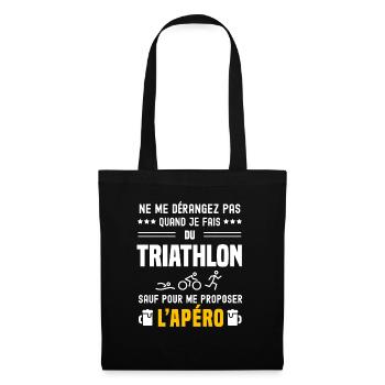 triathlon ne dérangez pas sauf apéro - Sac en tissu - noir - Devant