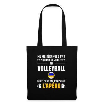 volleyball ne dérangez pas sauf apéro - Sac en tissu - noir - Devant