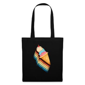 Ice Cream Retro Vintage Cone - Tote Bag - black - Front