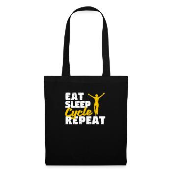 Eat Sleep Cycle Repeat Funny Bicycle Cyclist Bike - Tote Bag - black - Front