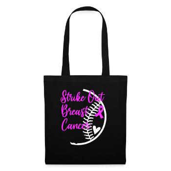 Schlagen Sie Brustkrebs Bewusstsein Softball Ball - Stoffbeutel - Schwarz - Vorne