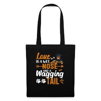 Rottweiler Love Is Wet Nose Wagging Tail Drôle - Sac en tissu - noir - Devant