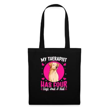 Labrador Retriever Therapeut Hat Vier Beine - Stoffbeutel - Schwarz - Vorne