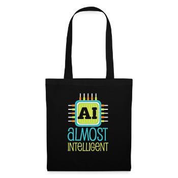 AI Almost Intelligent AI Humor - Tote Bag - black - Front