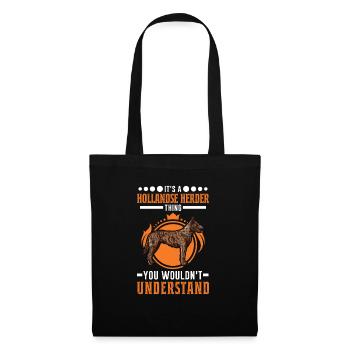 Hollandse Herder Berger hollandais - Sac en tissu - noir - Devant