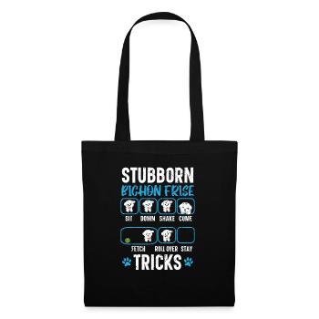 Têtu Bichon Frise Tricks Bichon Frise Propriétaire - Sac en tissu - noir - Devant