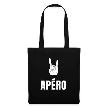 L'apéro c'est cool - Signe Surfeur Shaka - Sac en tissu - noir - Devant
