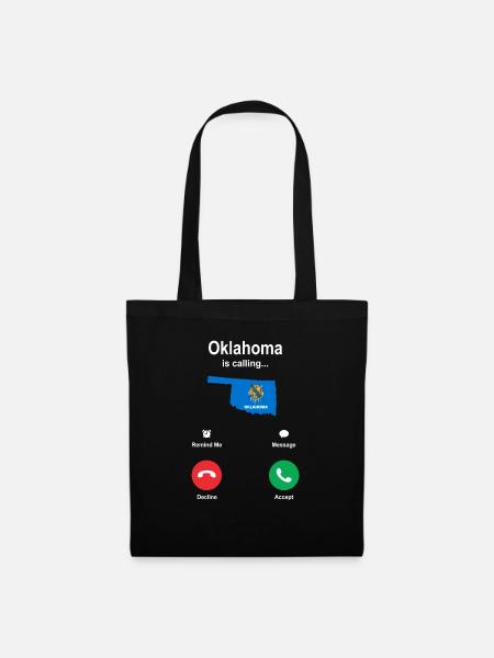 Besuch In Oklahoma Geschenk - Stoffbeutel - Schwarz