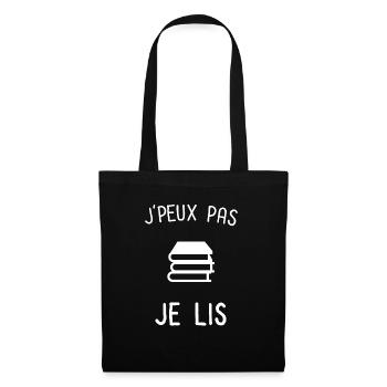 Je peux pas je lis - Sac en tissu - noir - Devant