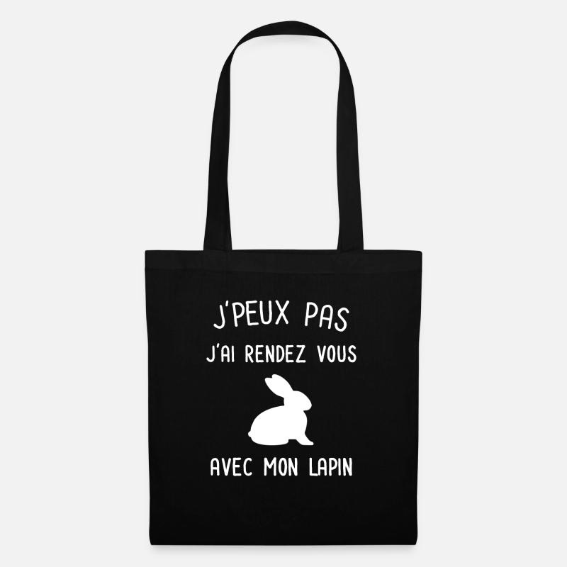 Je peux pas j'ai rendez vous avec mon lapin - Sac en tissu - noir
