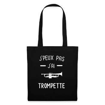 Je peux pas j'ai trompette instrument musique - Sac en tissu - noir - Devant