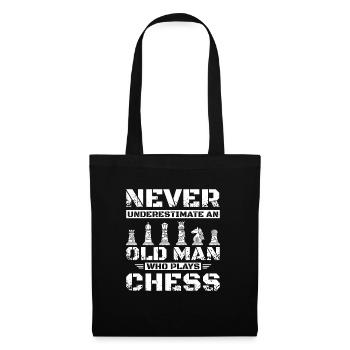 Ne jamais sous-estimer un vieil homme qui joue aux échecs - Sac en tissu - noir - Devant