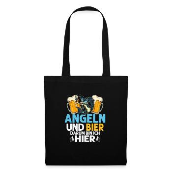 Pêche et bière c’est pourquoi je suis pêcheur fischer ici - Sac en tissu - noir - Devant