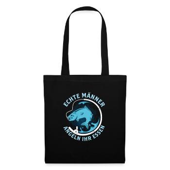 Real men fish their food Fisherman Angler - Tote Bag - black - Front