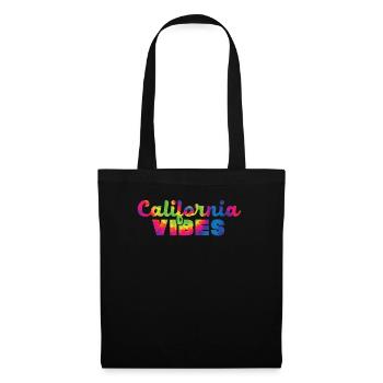 California Vibes USA Amerika Amerikanisch Kalifornisch - Stoffbeutel - Schwarz - Vorne