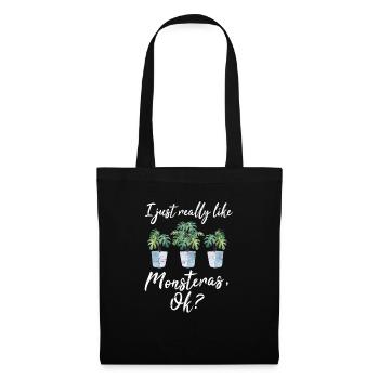I Just Really Like Monsteras Ok Funny Plant Lover - Stoffbeutel - Schwarz - Vorne